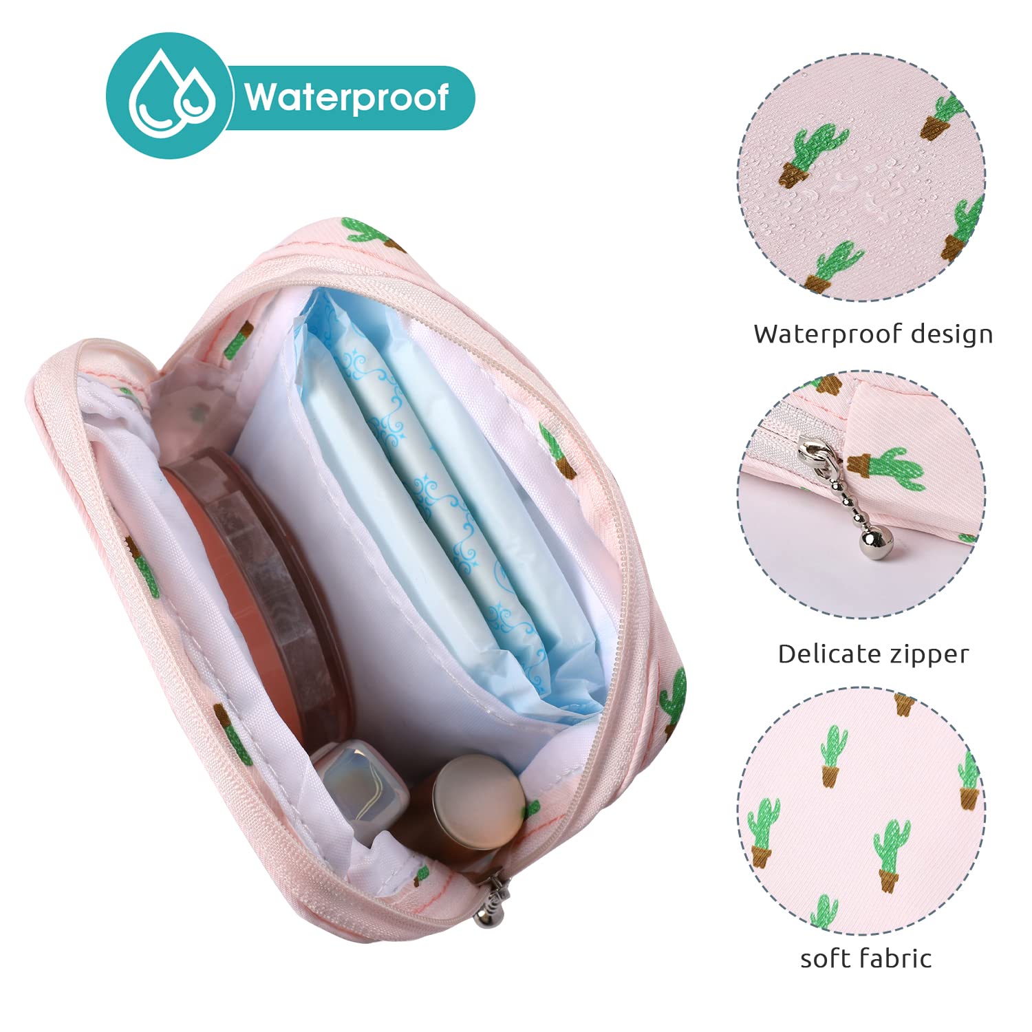 Vin Beauty 3Pcs Pad Bag for Period, Sanitary Napkin pad Pouch, First Period Pouch,Portable Menstrual Pad Pouch Feminine Menstrua