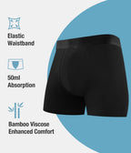 SUNCHIRI Mens Incontinence Underwear, Heavy Absorbent Washable Leak-Proof Reusable Boxer Brief 3 Pack (Multicolor01, Large)