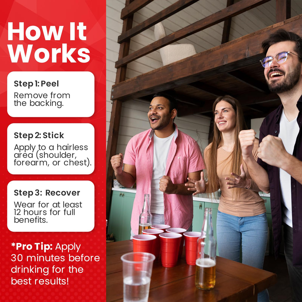 Sneaky Booze Happy Hour Aid Patches Party Hydration Drinking Recovery Patch Long-Lasting Natural Formula Better Mornings After N