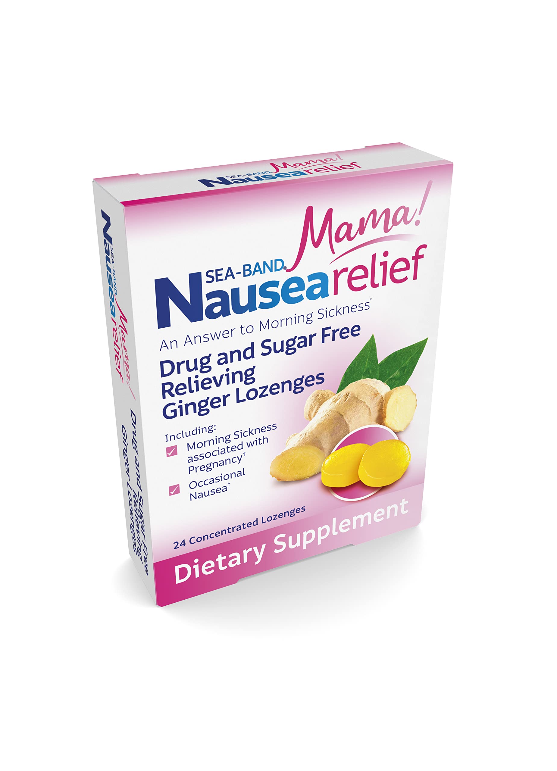 Sea-Band Ginger Mama Lozenges, Drug and Sugar Free, for Motion Sickness and Nausea Relief*