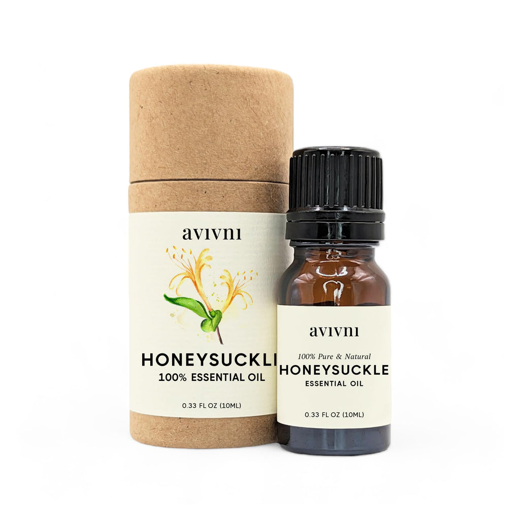 Avivni Honeysuckle Essential Oil - 100% Pure & Natural, Organic, Undiluted for Aromatherapy, Hair, Diffuser (0.33oz - 10ml)