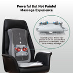 Mynt Gray Massage Chair Pad with 4 Deep Kneading Nodes, Shiatsu Back Massager for Chair with Heat, Heated Back Massage with a Cu