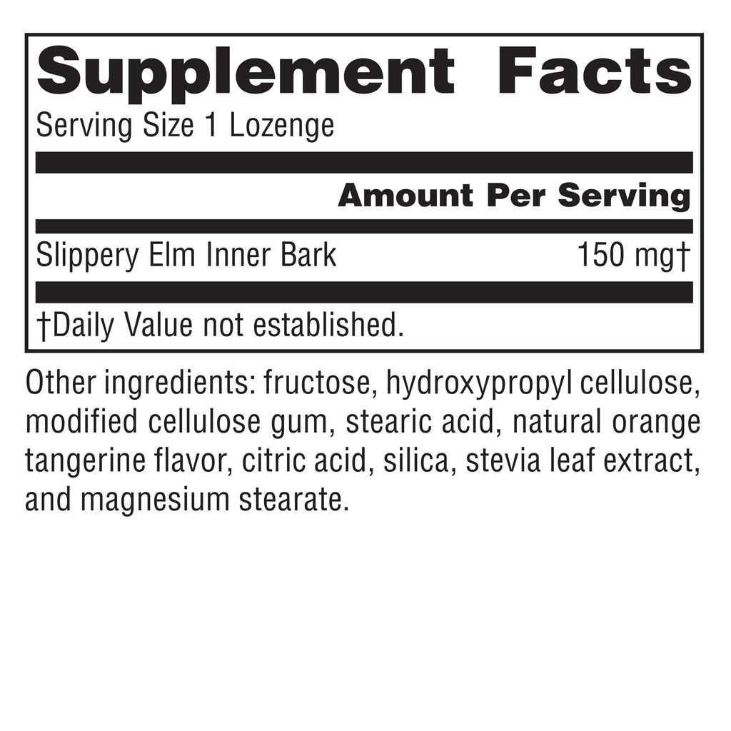 Planetary Herbals Slippery Elm Tangerine Lozenges, Herbal Throat Support, 100 Lozenge