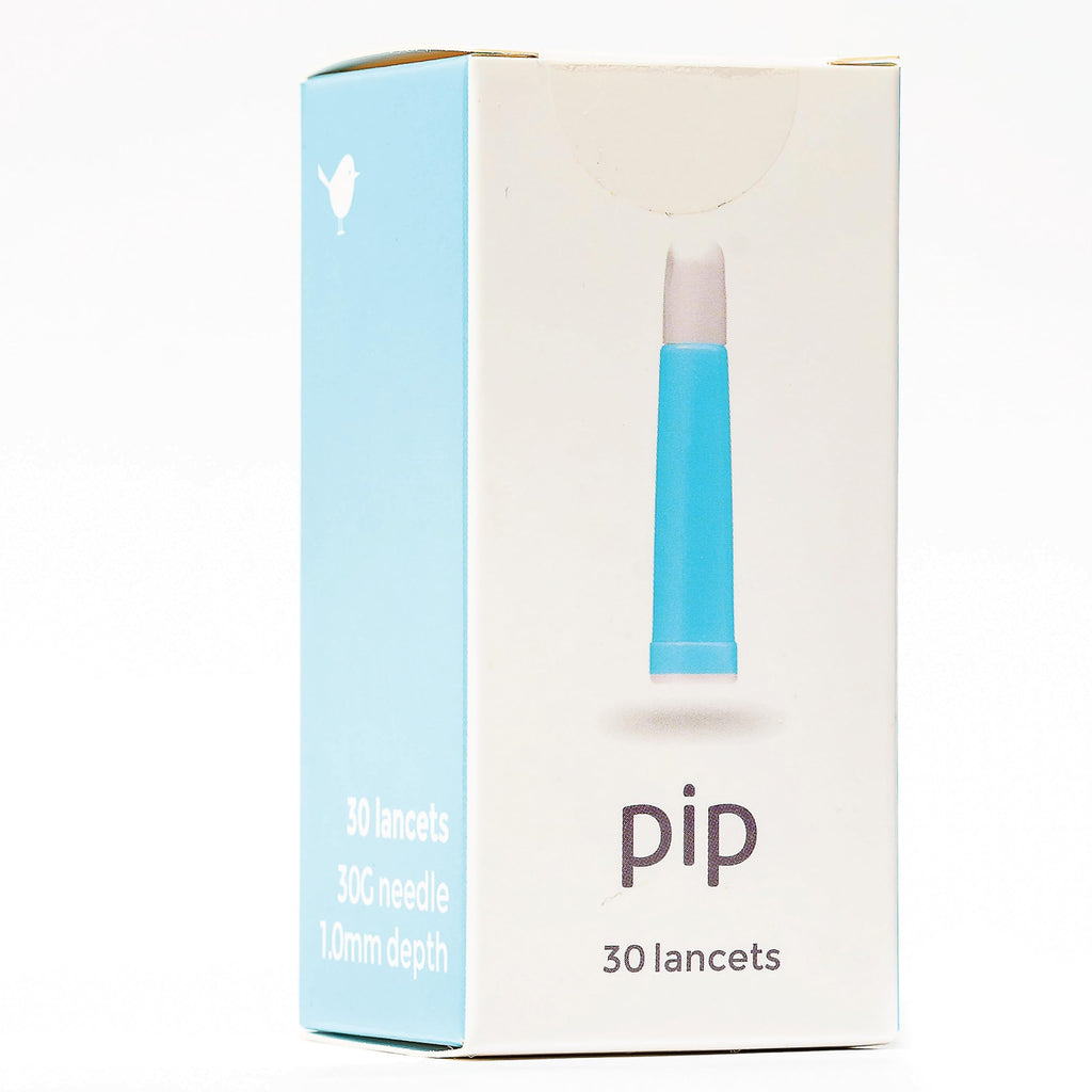 Pip 30 Lancets | All-in-One 30G-1.0mm Safety Lancets | Ultra-Sensitive Fingerstick for Blood Sugar & Ketone Monitors