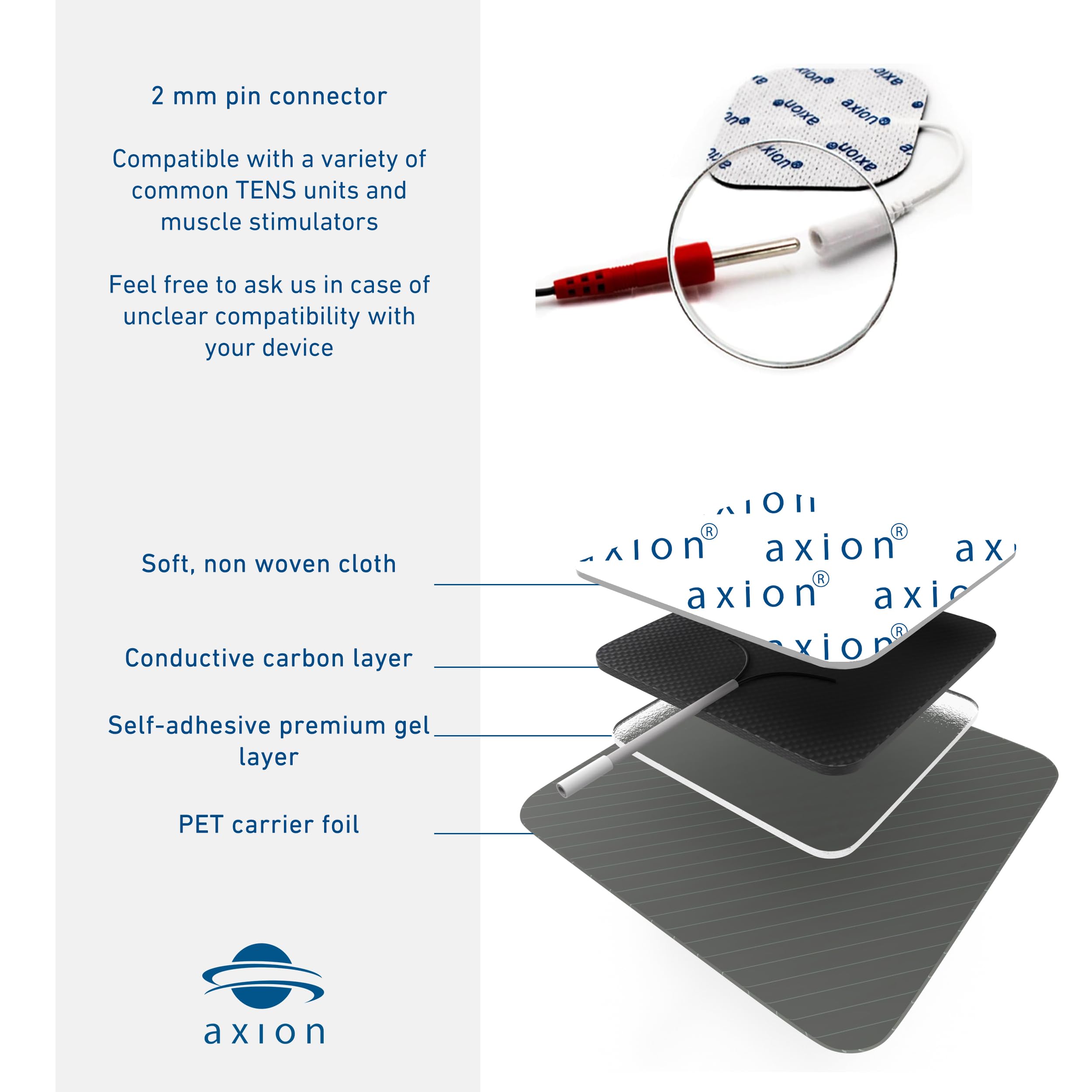 16 Large Electrode Pads 4x2 in  Universal Self-Adhesive Pads for TENS Devices & EMS Trainers  Excellent Adhesion and conductivit