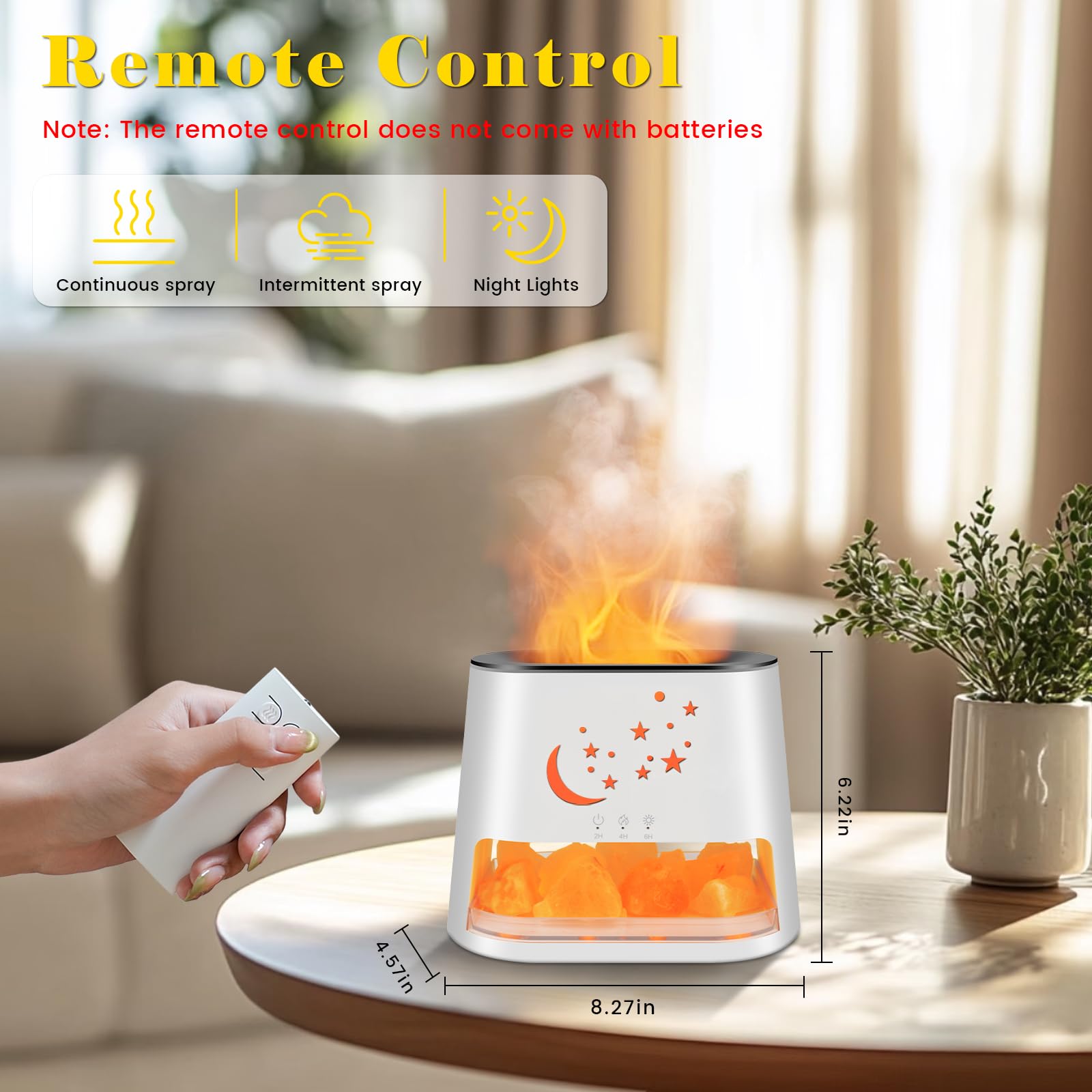 HEEYCEM 260ml Essential Oil Diffuser & Himalayan Salt Lamp with Remote Control, 8 LED Colors, Timer & Auto-Off Cool Mist Humidif
