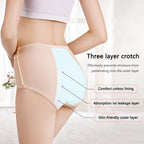 ZJHTK High Waist Incontinence Underwear for Women, Cotton Incontinence Protective Briefs, Washable Ladies Panties, 6pcs,Multi Co