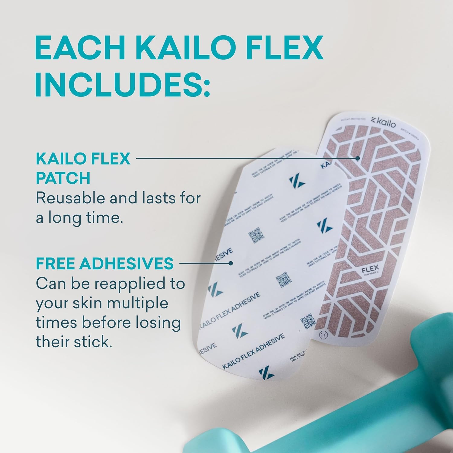 Kailo Flex Patch Adhesive Refill - Discomfort Relief Reusable Adhesives - Double-Sided Adhesive for Foot, Knee, Back & More - Re