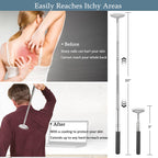 Svjetiq Oversized Extendable Back Scratcher for Men Women Adults, 2 Pack Different-Sizes Telescoping Back Massager, Men Gadgets