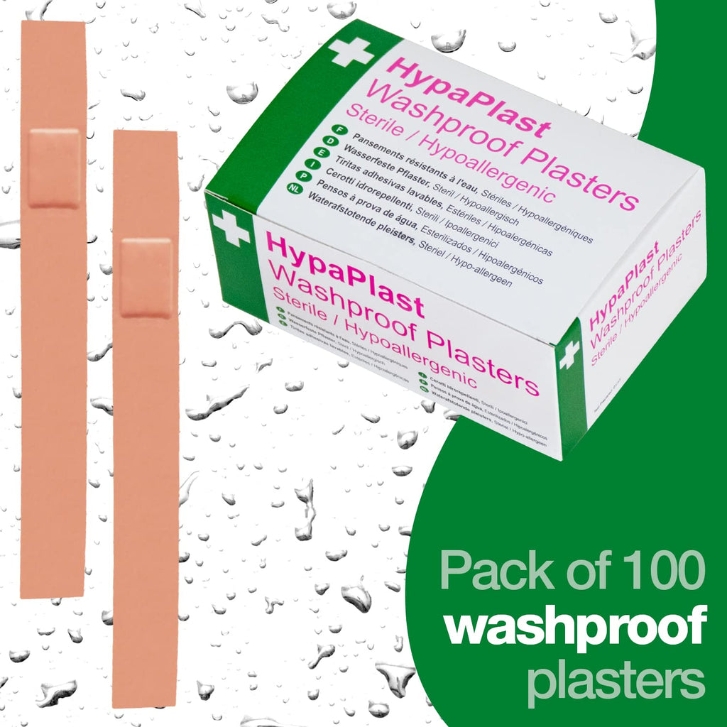 HypaPlast Pink Washproof Plasters, Finger Extension (Pack of 40)