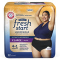 FitRight Fresh Start Incontinence and Postpartum Underwear for Women, XL, Black (12 Count) Ultimate Absorbency, Disposable Under