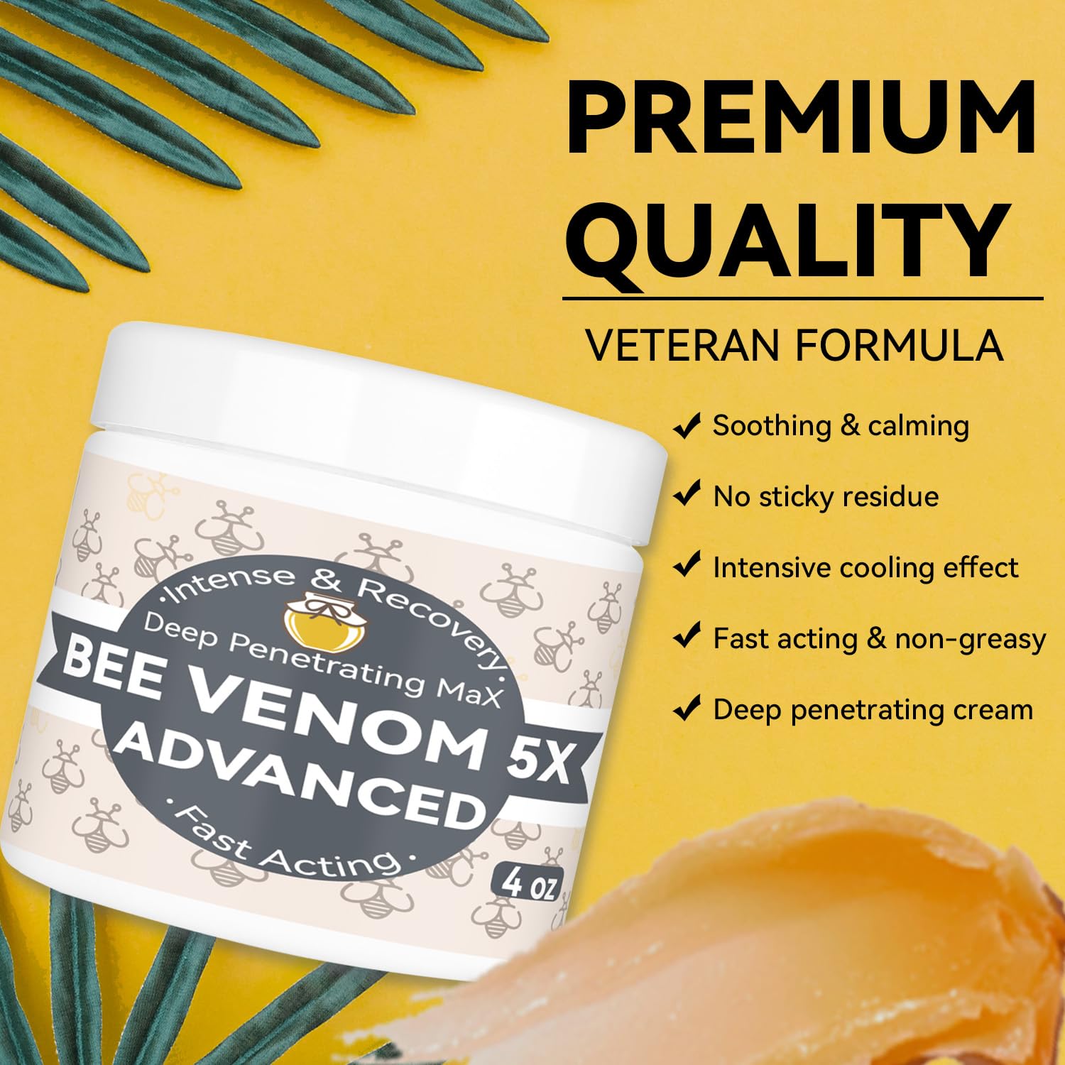 AEROMAXX Organic Bee Venom Muscle Joint Cream, 10x Maximum Caring Ointment, Soothe Shoulder, Back, Neck, Hands, Knuckles, Elbows