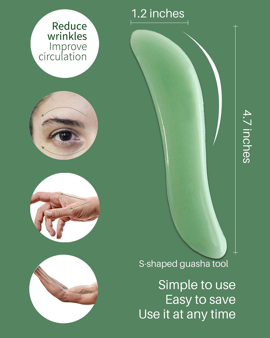 MoHern Gua Sha Massage Tools, 4 Pcs Multi-Shaped Gua Sha Tools for Face & Body