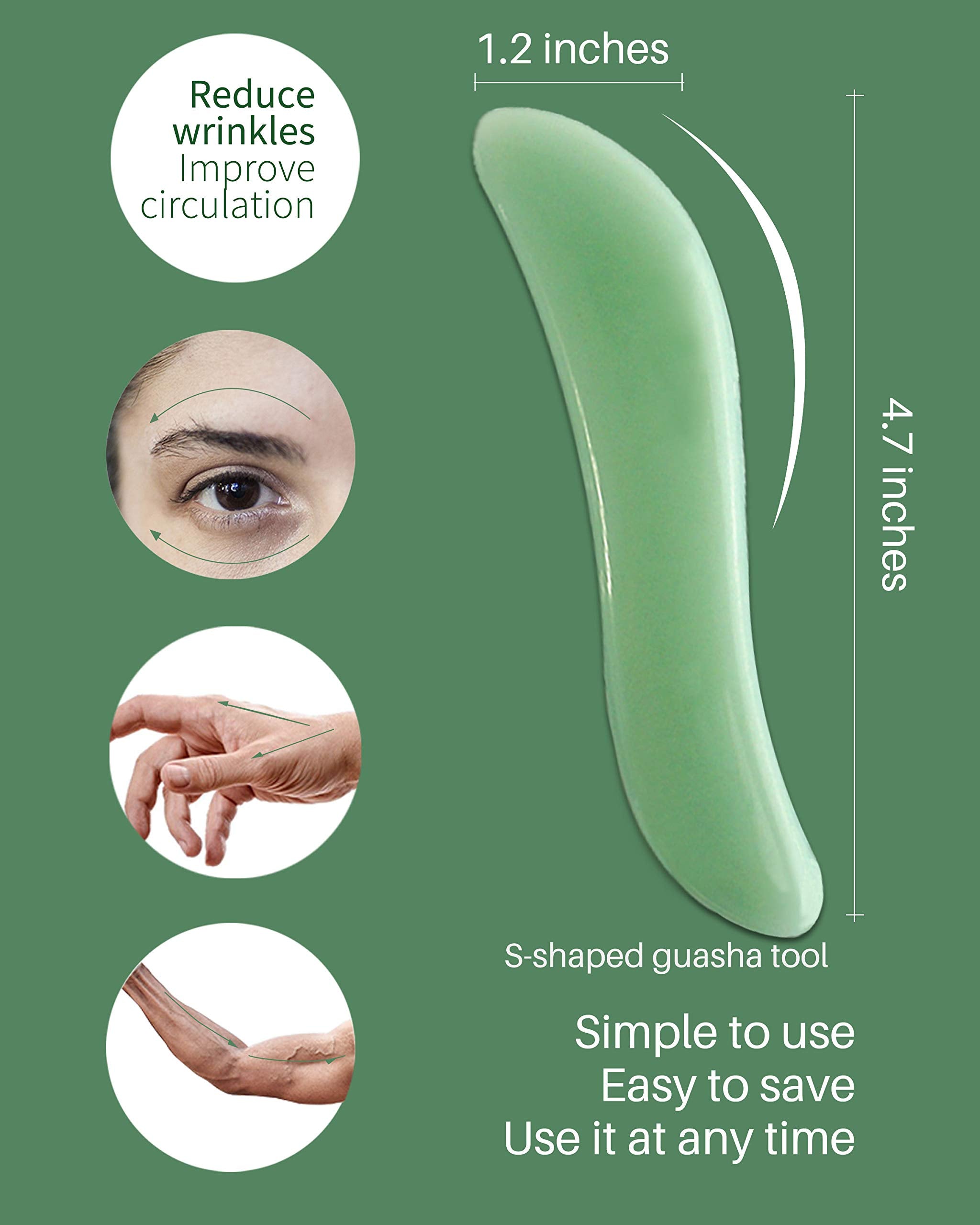 MoHern Gua Sha Massage Tools, 4 Pcs Multi-Shaped Gua Sha Tools for Face & Body