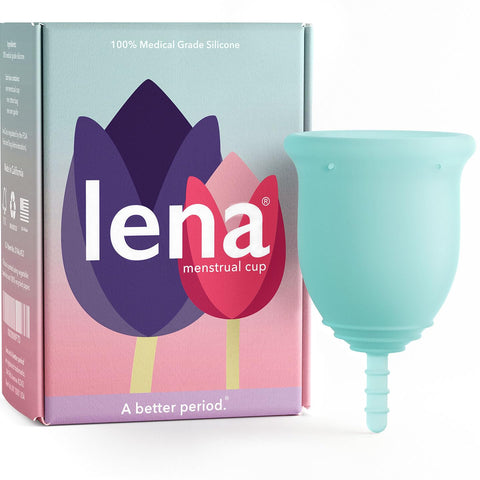 Lena Menstrual Cups, Reusable Period Cup, Tampons,Period Underwear and Pads Alternative, Feminine Care, FSA HSA Eligible, Silico