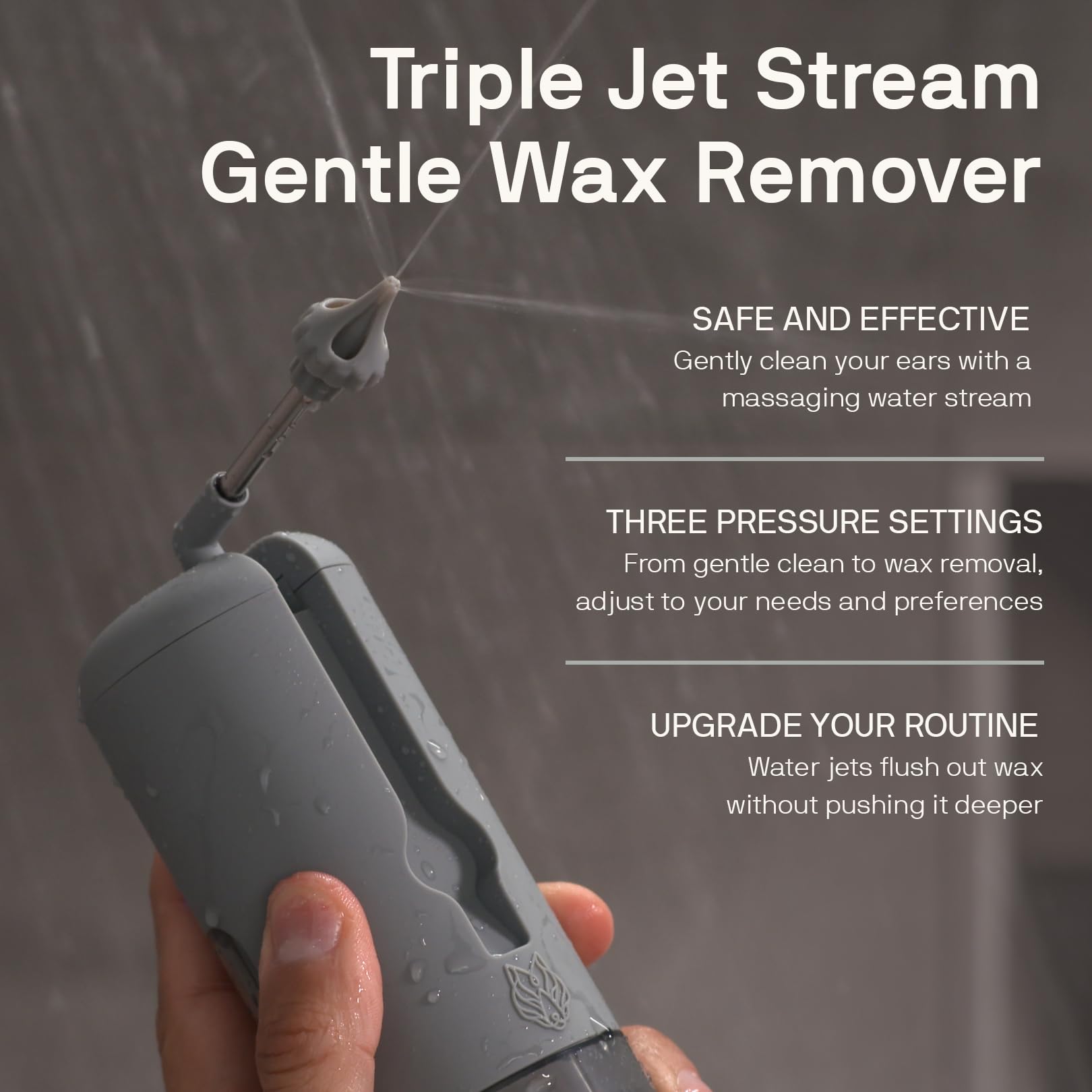 Wush Pro by Black Wolf - The Original Deluxe Water Powered Ear Cleaner with 6 Reusable Replacement Tips by Black Wolf - Safe & E