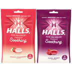 SCHMIDT EMPIRE Halls Throat Soothing (Formerly Halls Breezers) Cool Berry Throat Drops 25 Count Per Bag and Halls Throat Soothin