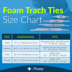 Posey 8197XL Foam Trach Tie, Extra Large, White, Pack of 12