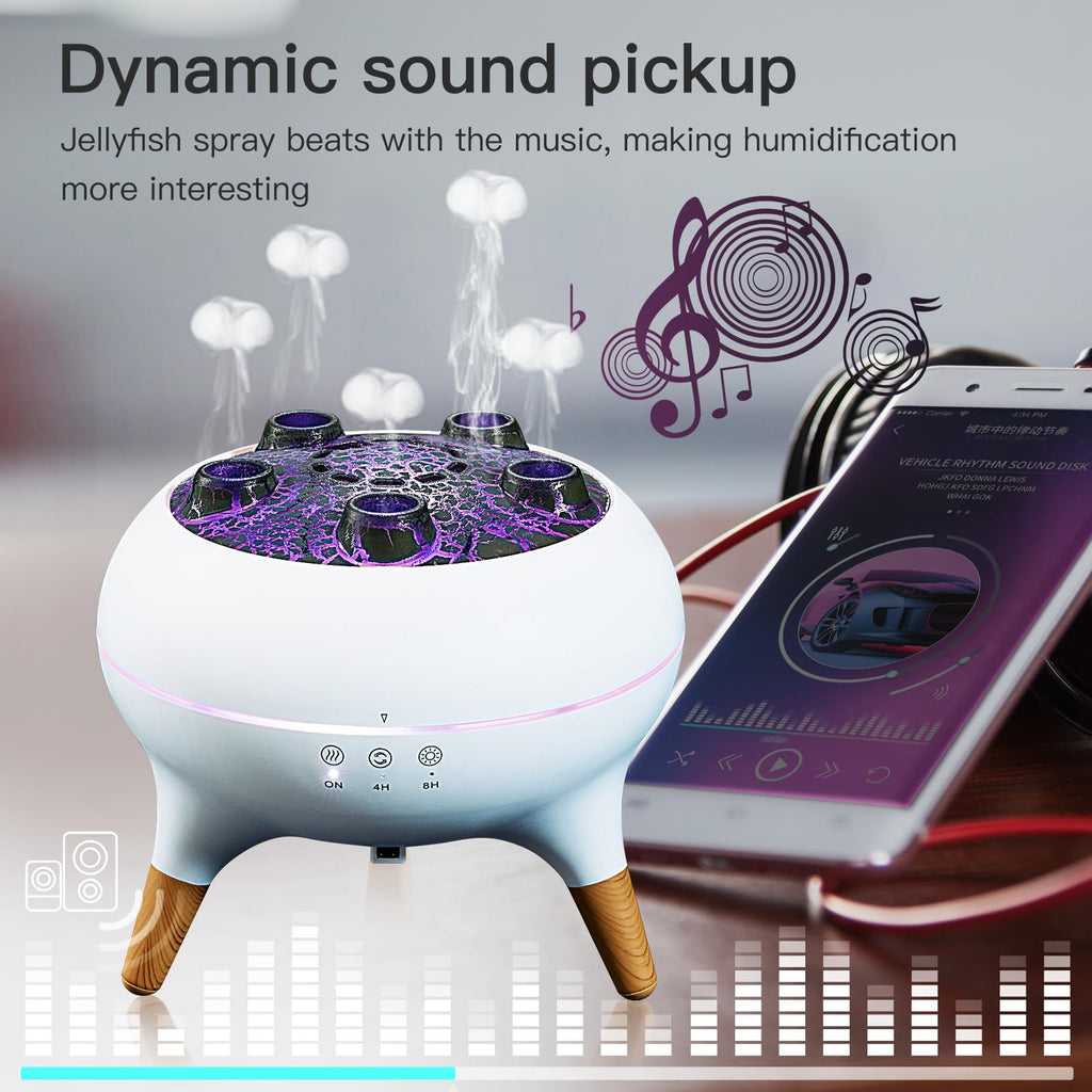 BLOIMP Essential Oil Diffuser 250ML,Jellyfish Diffuser Volcano Diffuser Air Humidifiers Dynamic Sound Pickup Ultrasonic Aromathe