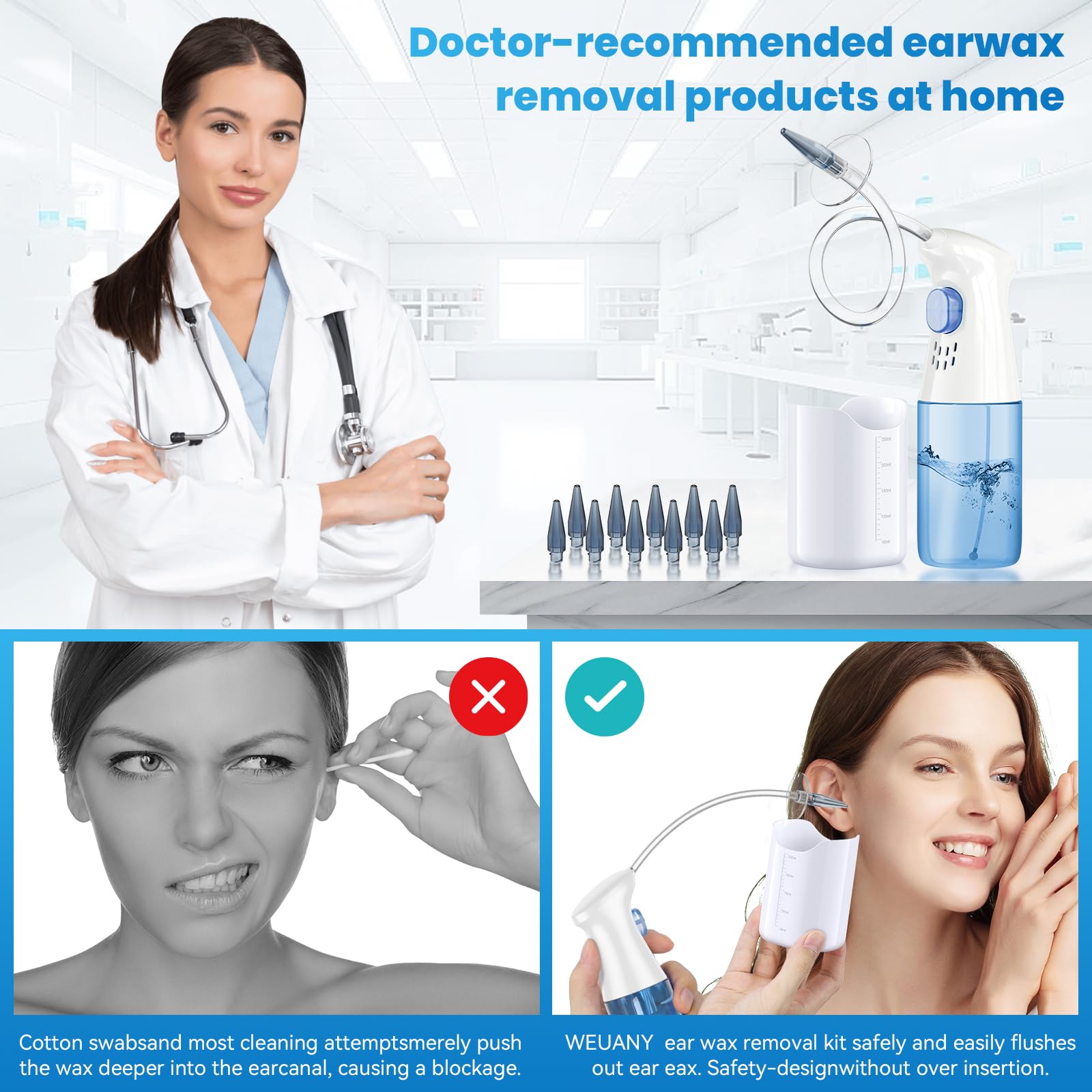Ear Wax Removal, Ear Cleaner, Ear Wax Removal Kit, FSA Eligible Items Only List, Manual Ear Irrigation Flushing System, Safe and