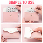 Tondiamo 2 Pack Birth Control Pill Case Sleeve Packet PU Leather Wallet Pill Holder 4.33 x 3 Inch Birth Control Pouch with Key R