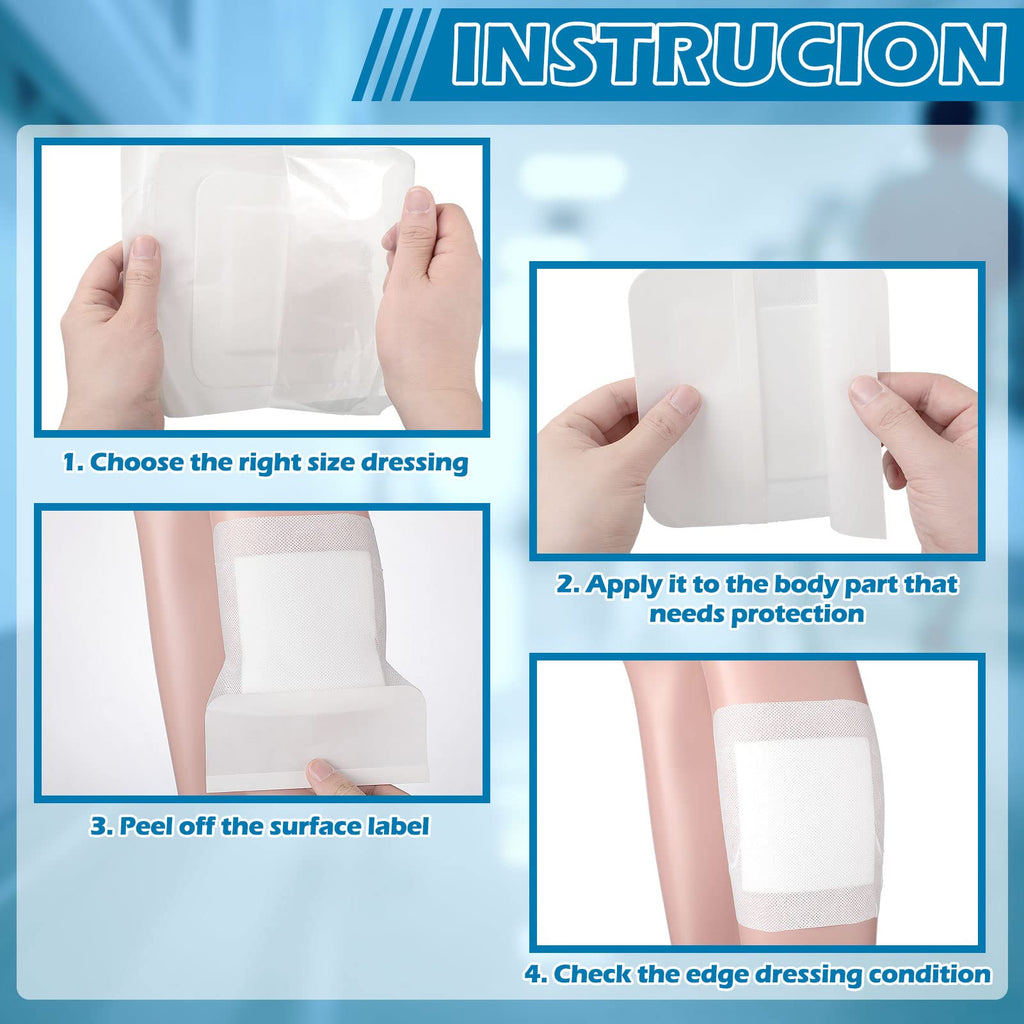 15 Pieces Bordered Gauze-Island Dressing Wound Bandage Sterile Adhesive Gauze Pads Patches Post Shower Breathable Borders Indivi