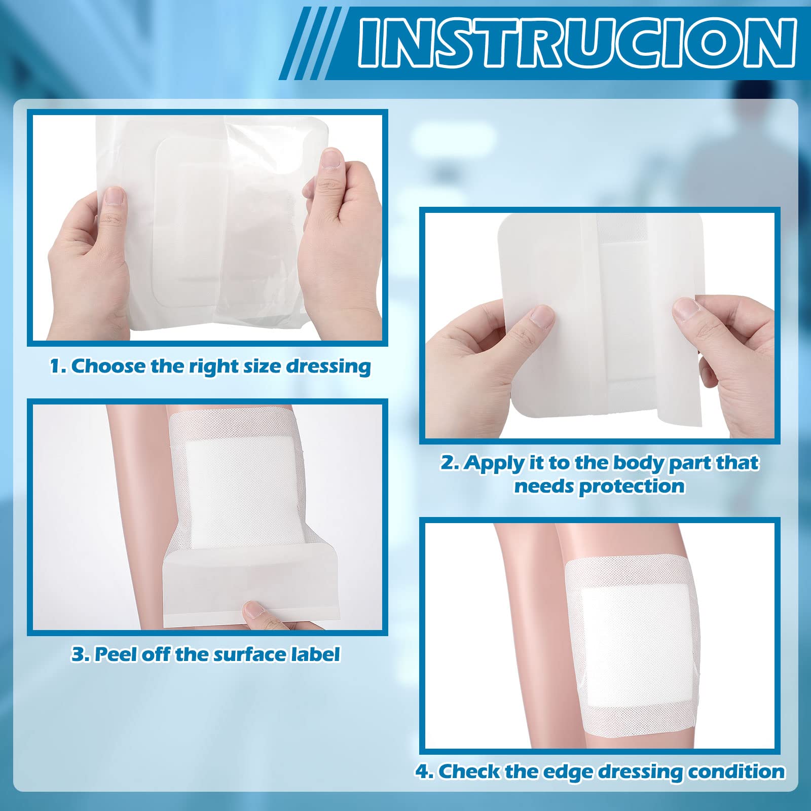 15 Pieces Bordered Gauze-Island Dressing Wound Bandage Sterile Adhesive Gauze Pads Patches Post Shower Breathable Borders Indivi