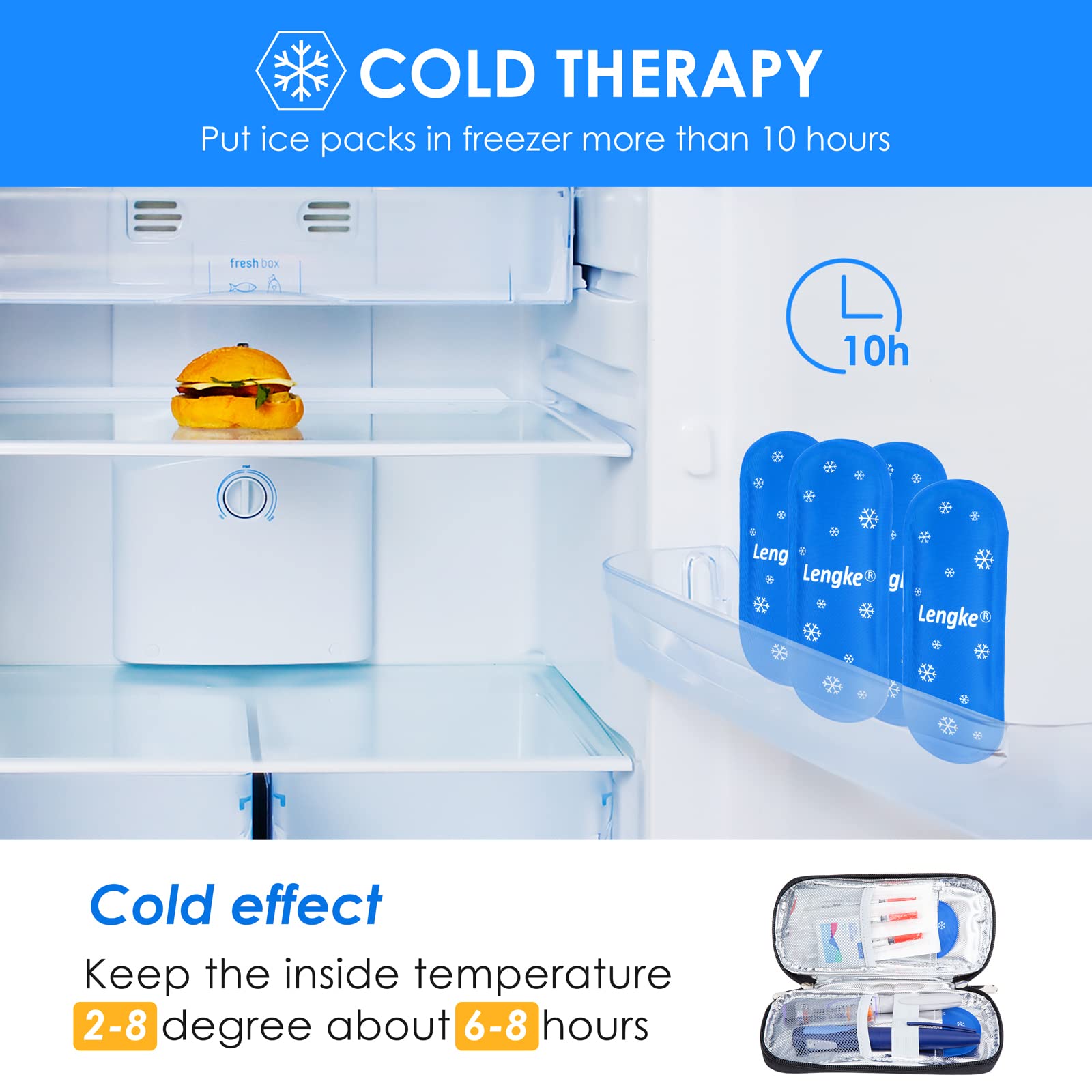 YOUSHARES Diabetes Ice Packs for Insulin Cooler Travel Case - Mini Ice Packs Suitable for Most Insulated Medication Travel Bag,