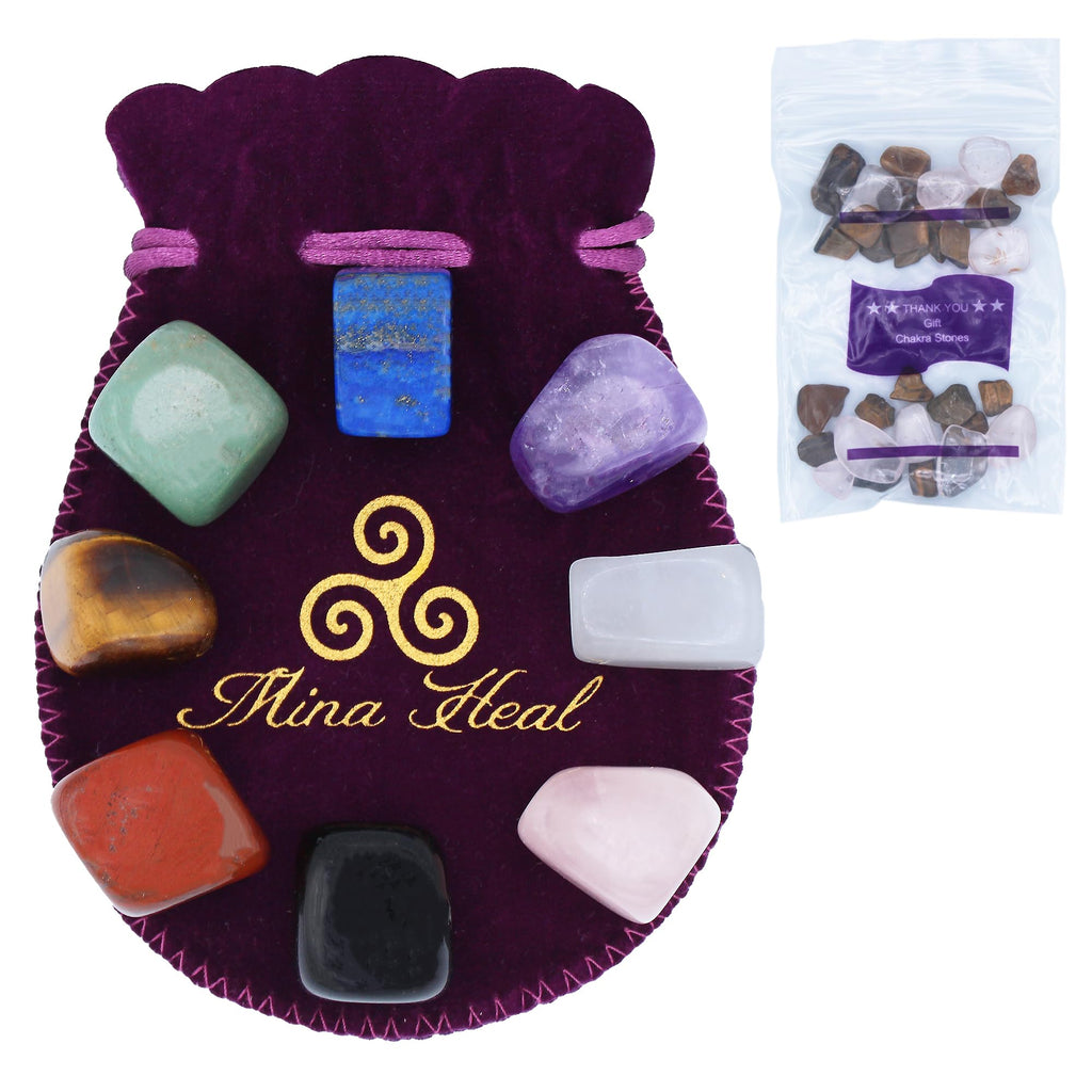 chakra Stones Healing crystals Set of 8, Tumbled and Polished, for 7 chakras Balancing, crystal Therapy, Meditation, Reiki, or a