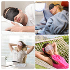 Silk Satin Sleeping Mask Eye Mask Set Include 2 Blindfold Eyeshade Elastic Strap Double Layer Silk Filling Eye Cover 2 Ear Plugs
