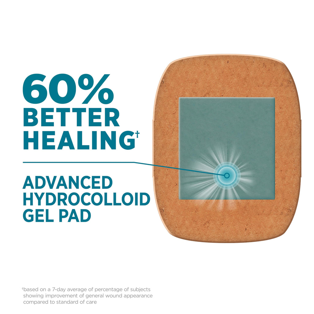 Band-Aid Brand Pro Heal Adhesive Bandages with Hydrocolloid Gel Pads, Extra Large Clinically Tested Waterproof Bandages for Bett
