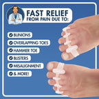 Dr. Frederick's Original Gel Toe Spreaders - 2pcs- Gel Toe Spacers - Bunion Toe Separators - Temporary Bunion Corrector - Gel Or