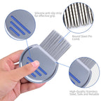 LABOTA 9 Pcs Lice Combs, Flea Combs, Hair Comb Double Sided Fine Tooth Combs, Removal Dandruff Comb with Metal Teeth, Stainless