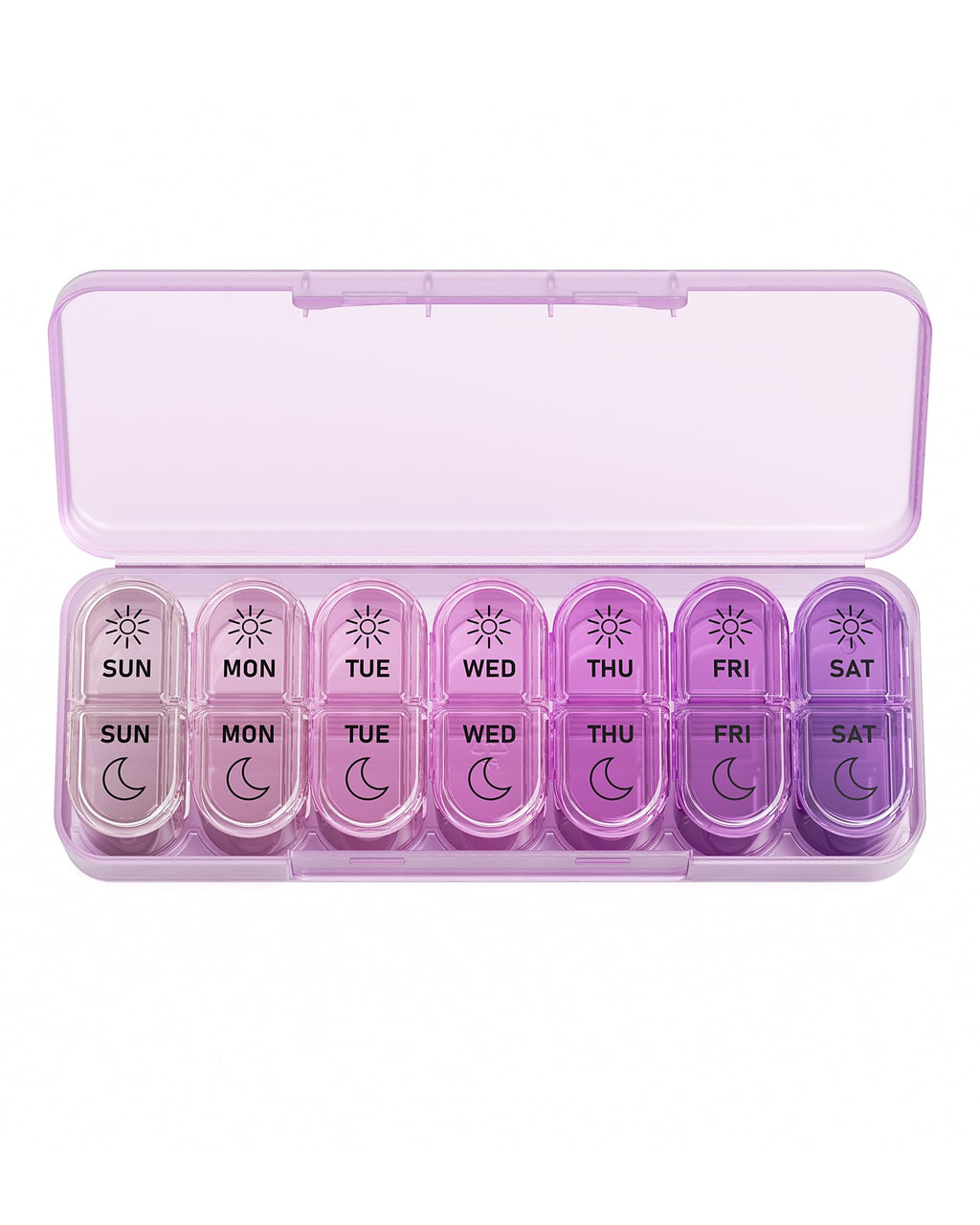 Daviky Weekly Pill Organizer 2 Times a Day, 7-Day AM PM Medicine Case, Travel-Friendly Pill Box for Fish Oils, Vitamins & Supple