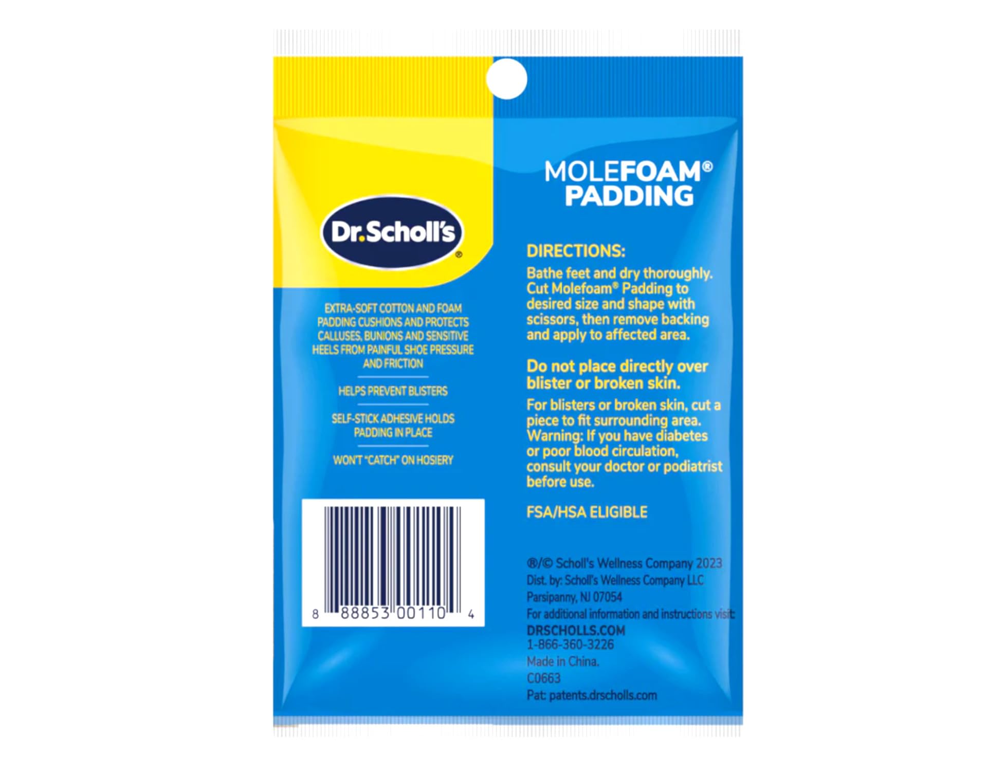 Dr. Scholls Dr. Scholls Molefoam Padding, 2 each (Pack of 2) - Packaging May Vary