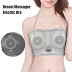 Electric Bust Massager, Breast Massager Bra, USB Wireless Electric Massagers for Shaping Beautiful Chest Anti Sagging-Grey