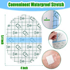 Nuanchu 50 Pcs Transparent Waterproof Bandage Adhesive Transparent Dressings Waterproof Film Dressing Clear Dressing Tape Stretc