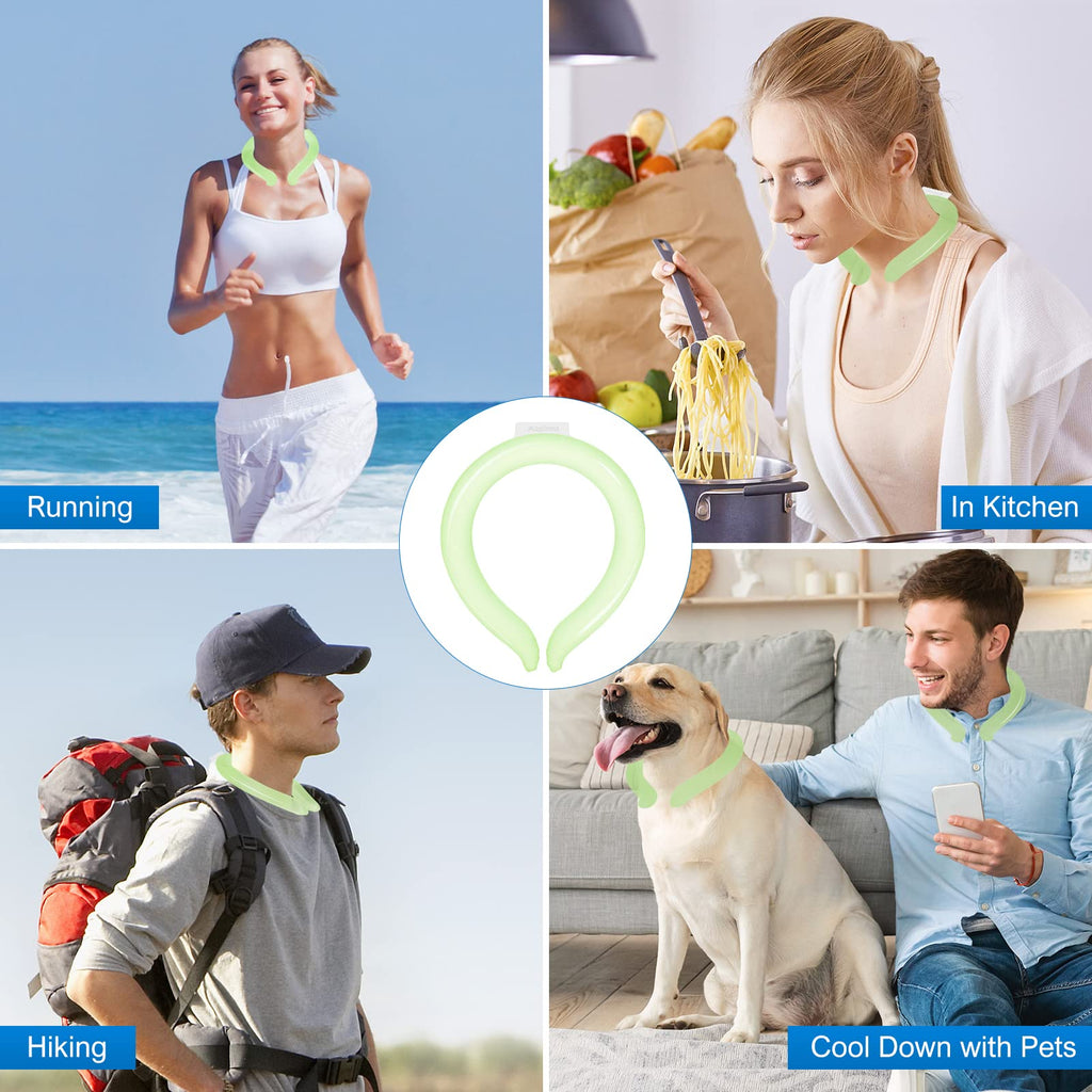 Maginno Neck Cooler, Wearable Cooling Tube Cool Neck Wraps for Extremely Hot Weather & Summer Heat, Hands Free Cold Ice Pack Gel