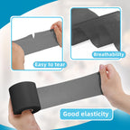 iFwevs 3 Pieces Black Athletic Pre Wrap Tape, Foam Underwrap Athletic Tape, Sport Pre wrap Athletic Tape for Hair Ankle Wrists K