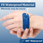 Geiserailie 120 Pcs Food Service Blue Detectable Bandage Woven Fingertip Waterproof Flexible Bandages Non-Stick Pad Latex Free f