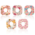 25pcs Adhesive Patches for Dexcom G7, Breathable CGM Over Patches Sensor Monitor Covers with Holes Waterproof Flower Adhesive Ta