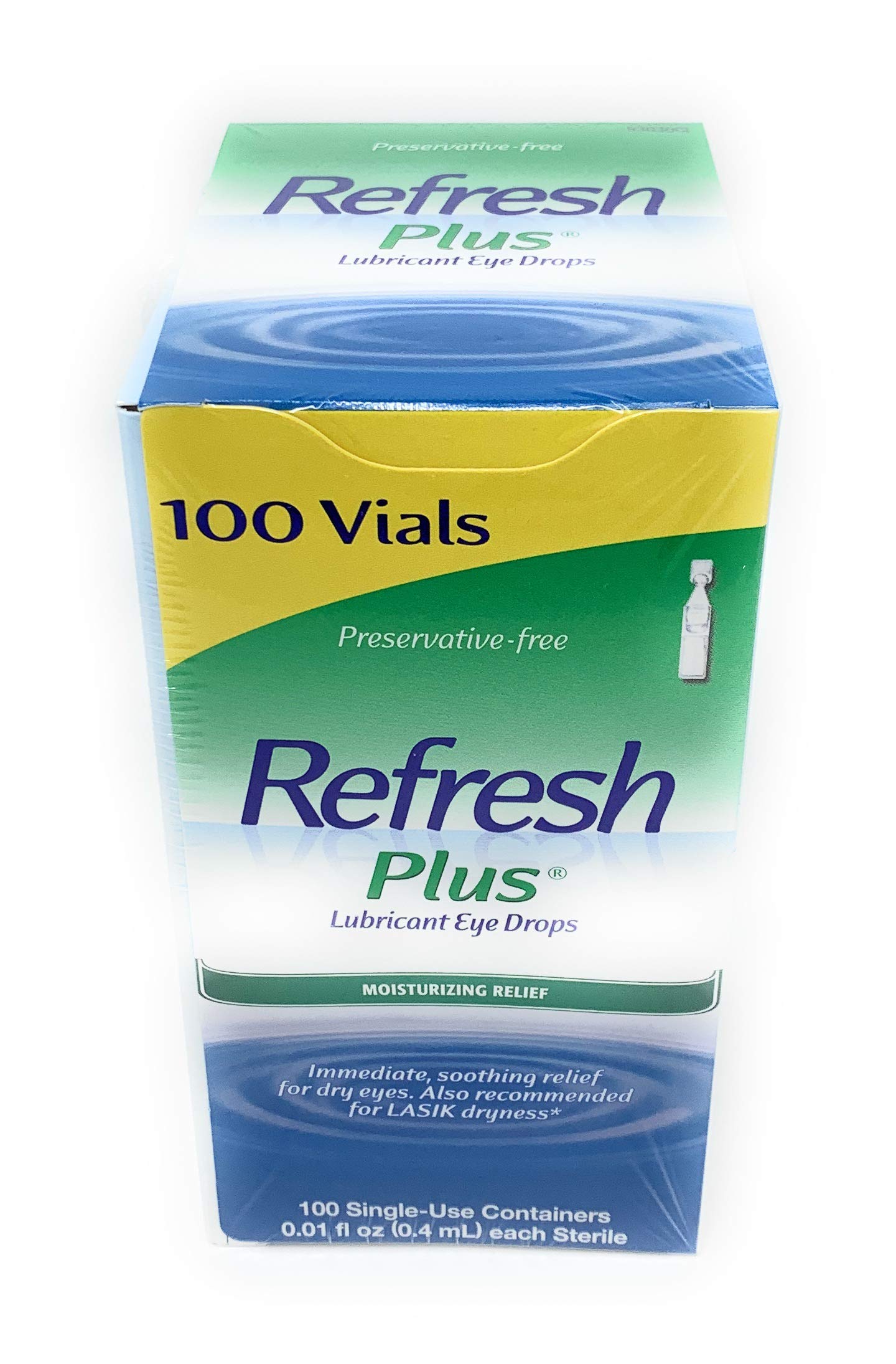 Allergan Refresh Plus Lubricant Eye Drops Single-Use Vials, Clear, (100 Count (Pack of 1))