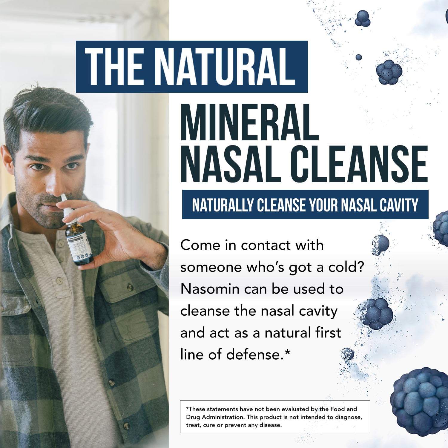 Nasomin Iodine Nasal Spray - Cleanses & Refreshes Your Nasal Passages - Iodine & Fulvic Acid Blend - 150+ Uses Per Bottle - 100%