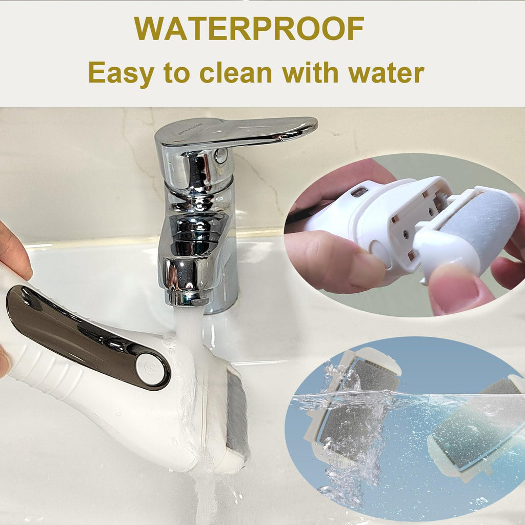 Electric Callus Remover for feet - FSA Eligible - Portable Rechargeable Electric Foot Files with 3 Heads - Pedicure Kit for Dry