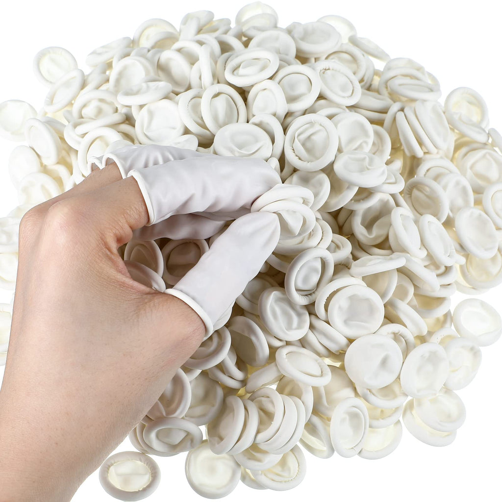 1600 Pcs Latex Finger Cots, Disposable Medium Fingertip Protector Gloves White Finger Covers for Industrial, Beauty, Pet and Mor