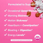 Pink Stork Morning Sickness Sweets, Organic Raspberry Ginger Candy with Vitamin B6 for Morning Sickness, Motion Sickness, Prenat