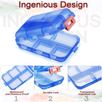 Meekoo 8 Pcs Travel Pill Organizer Pocket Portable Pill Case Daily Container Small Container Medicine Travel with 10 Compartment