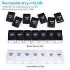 Large Pill Boxes and Organizer 2 Times a Day, MOLN HYMY 7 Day AM PM Pill Case, 14 Compartments Pill Dispenser to Hold Big Vitami