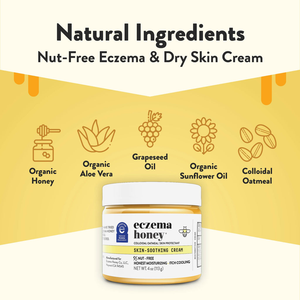 ECZEMA HONEY Nut-Free Original Skin-Soothing Cream - Honey Lotion For Dry & Sensitive Skin - Natural Eczema Cream for Adults & K