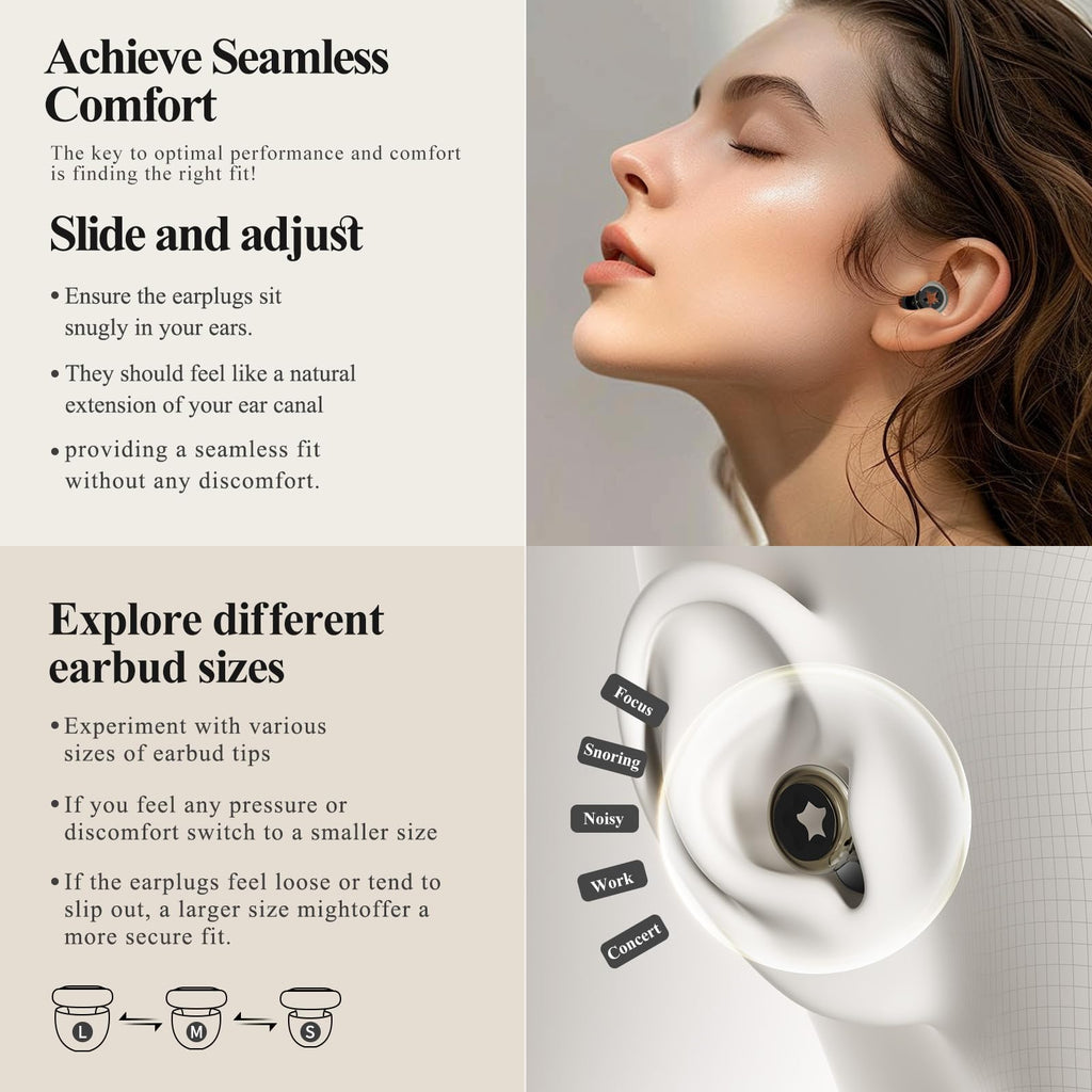 Bradwigson Sleep Noise Cancelling Earplugs -26db, Pentagram Noise Cancelling Earplugs, Reusable and Noise Reduction, Suitable fo